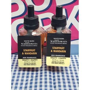 BBW Starfruit & Mandarin FRUITY & HAPPY Fragrance Wallflower 2 Refills